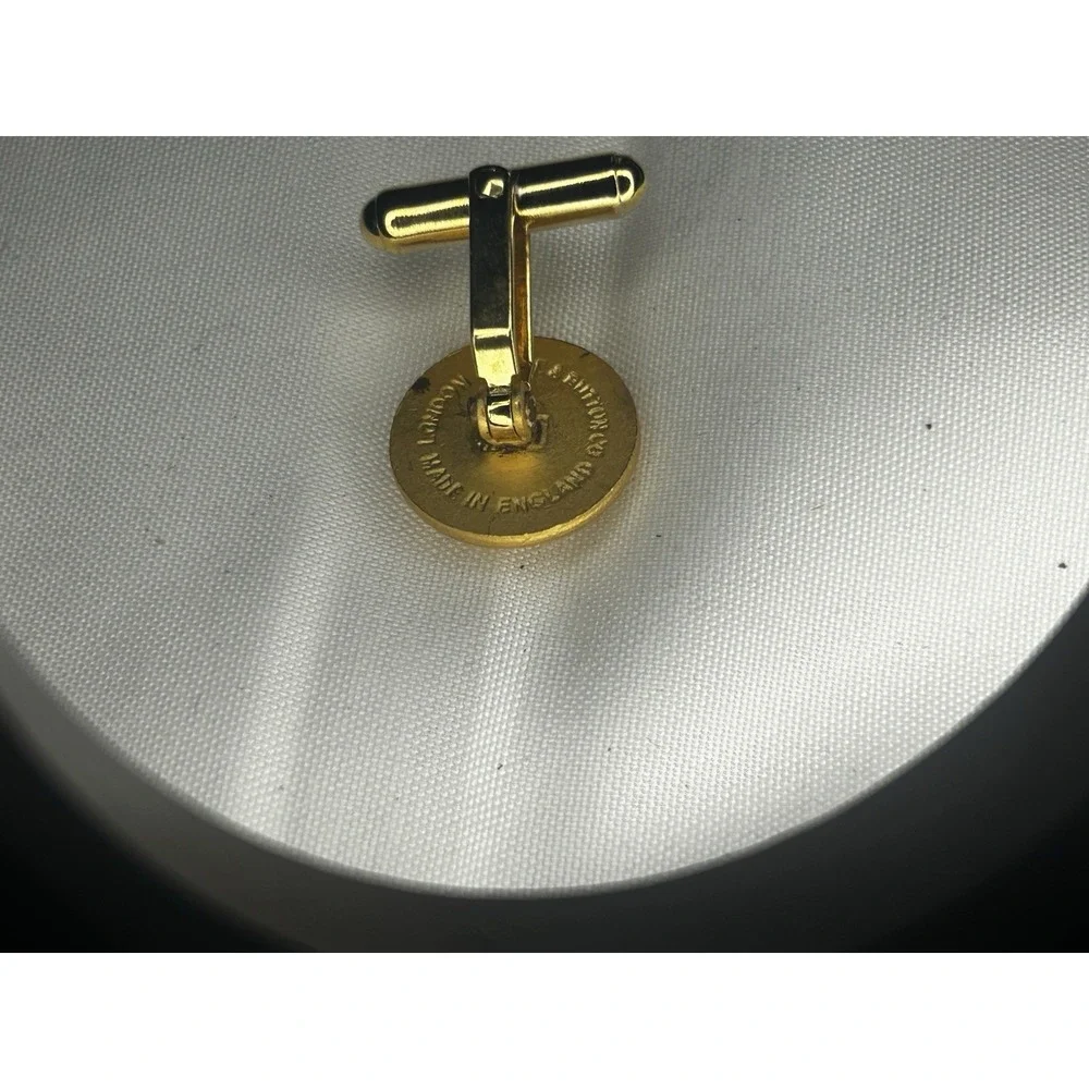 OLD COURSE ST ANDREWS Cuff Links LONDON BADGE & BUTTON CO VINTAGE GOLD TONE